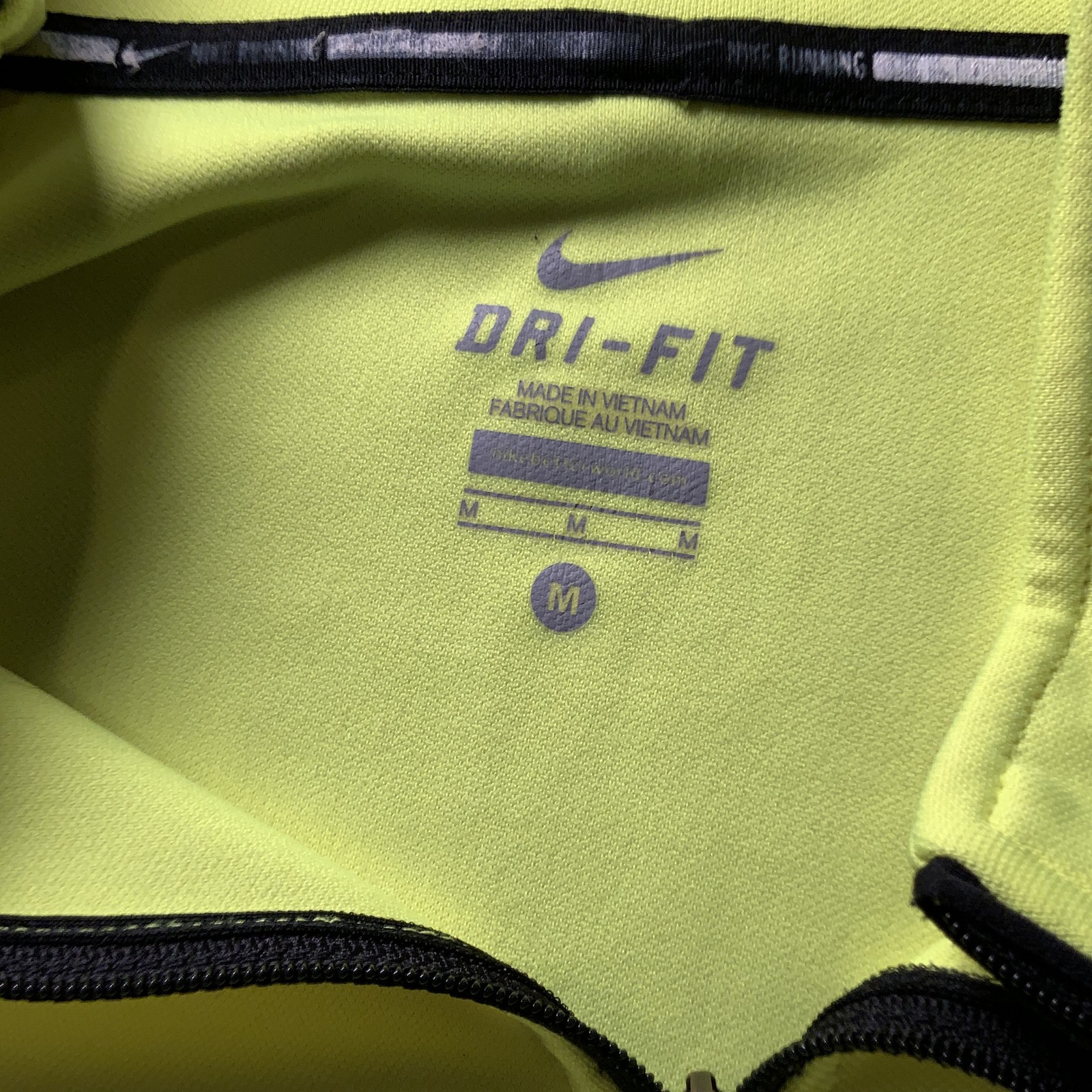 Nike Dri-Fit Quarter Zip Pullover M Mens Yellow Neon Black Running Train gallery