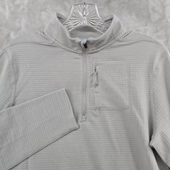 Ten Thousand Quarter Zip Men Medium Grey Grid Fleece Performance Pullover