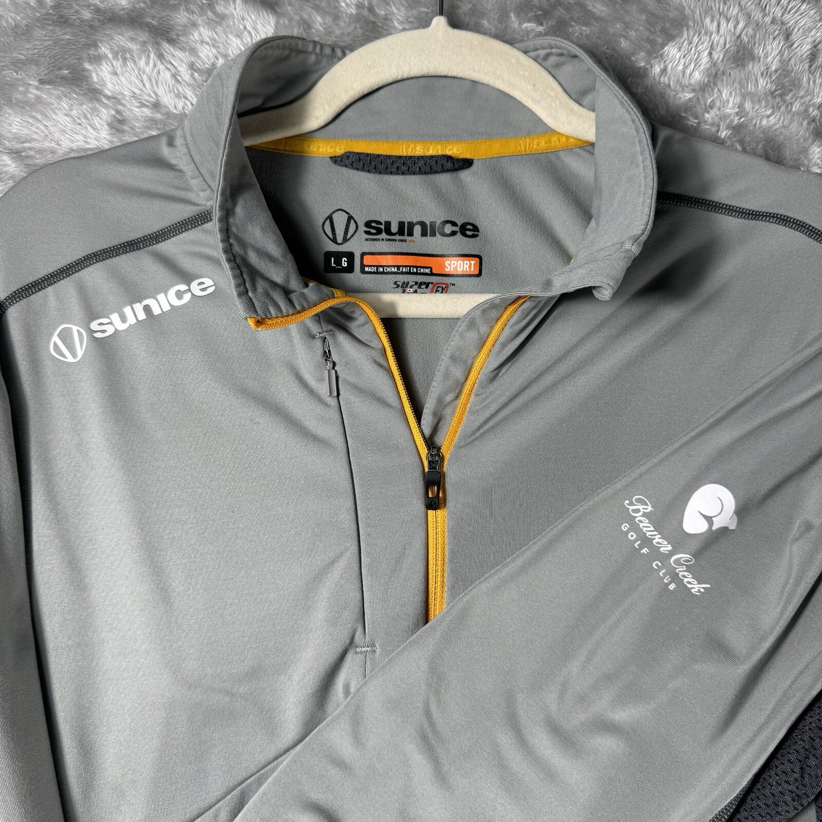 Sunice 1/4 Zip Golf Pullover Super Lite Fx Sport Mens L Beaver Creek Golf Course gallery