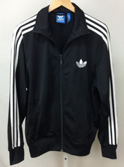 Adidas Mens Black/White Long Sleeve Activewear Casual Full Zip Jacket Sz M