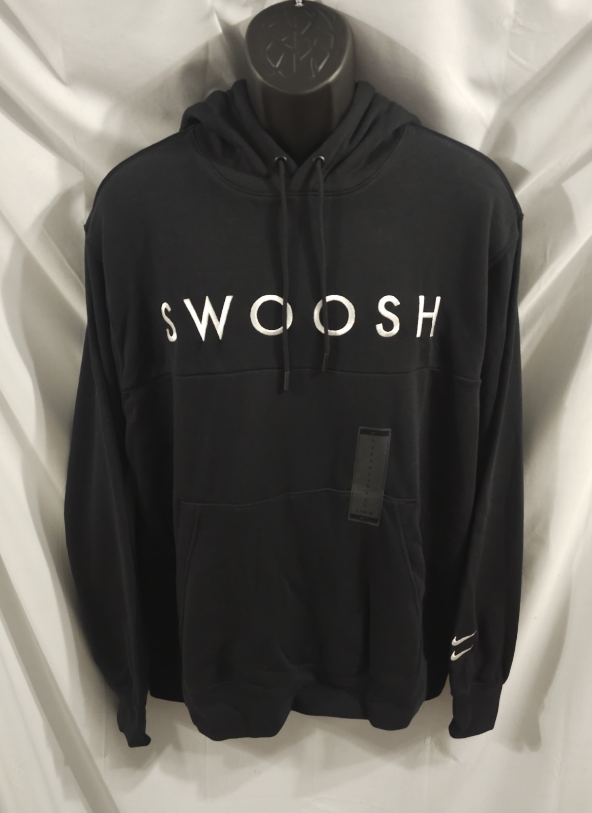 Nike Sportswear Embroidered Swoosh Graphic Pullover Hoodie black sz LARGE gallery