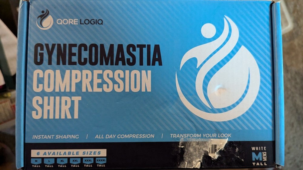 Men's Gynecomastia Compression Shirt White Body Shaper Sz Med 3 Pack