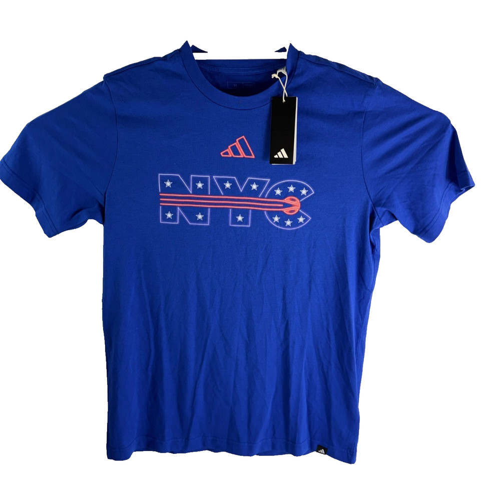 Adidas Tennis NYC Graphic T-Shirt Lucid Blue Men's Size Medium IW0147