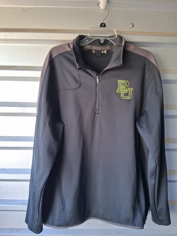 UNDER ARMOUR 1/4 Zip Pullover Men's XL Baylor Bears Loose Green Logo Basketball gallery