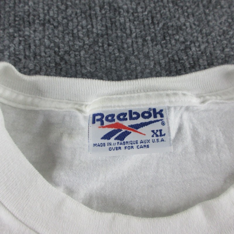 VINTAGE Reebok Shirt Mens XL White Front Row Lunatics Basketball Graphic 90s gallery