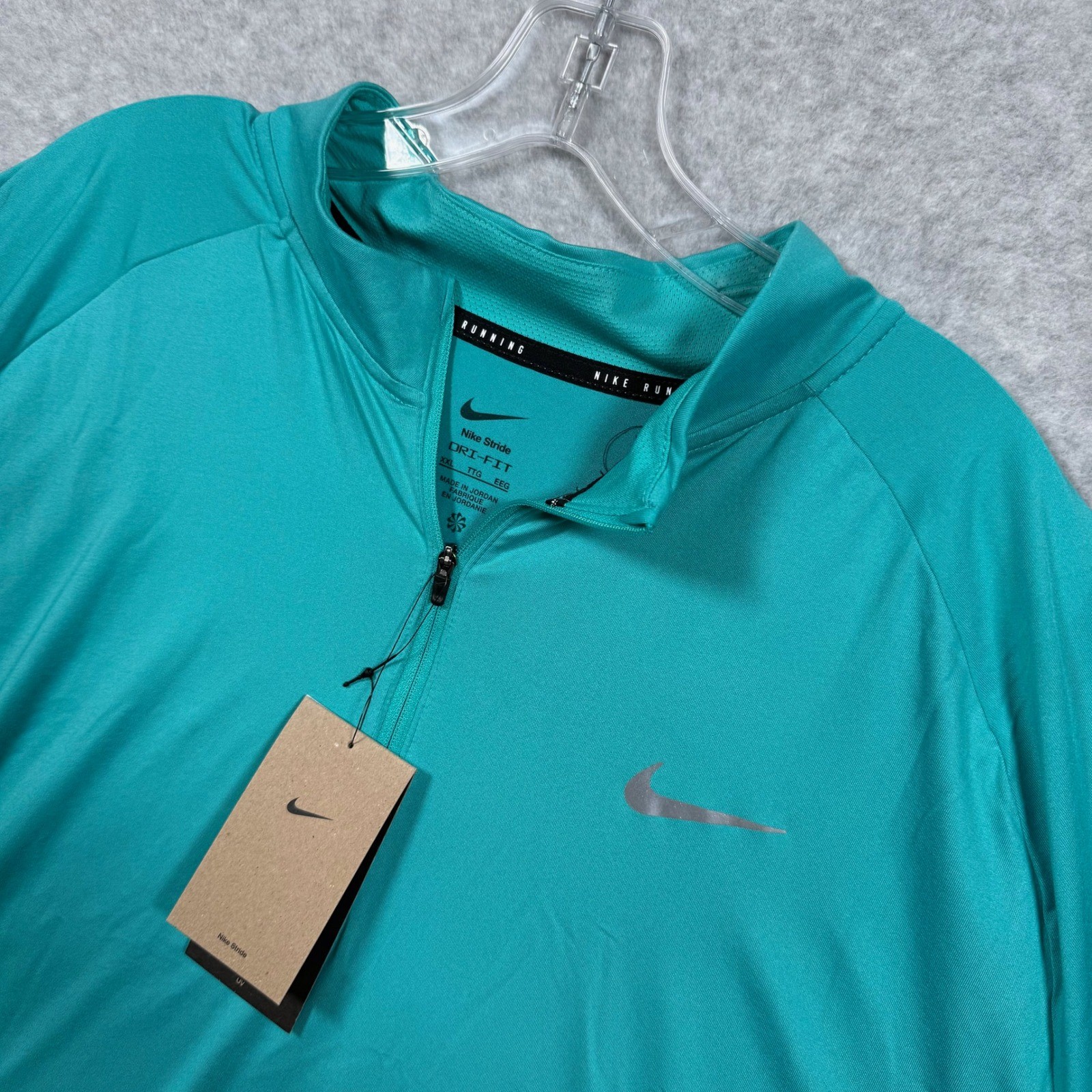Nike Stride Dri-FIT Running Top Mens XXL Teal Green Quarter Zip HV2180-345 NEW gallery