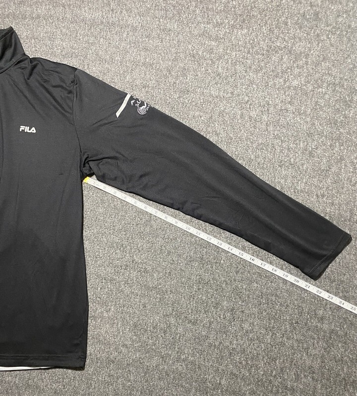 Fila Mock Neck Pullover Mens Long Sleeve 1/4 Zip Running Sweatshirt Black Size L gallery