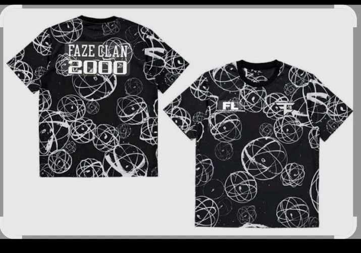 Faze Clan Futura Atom Men's Jersey Size XL Black White Short Sleeve NWT gallery