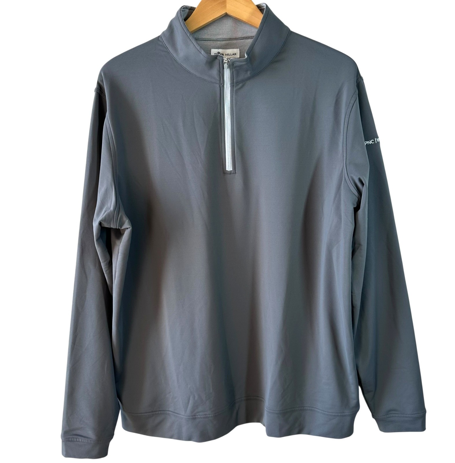Peter Millar Gray Performance 1/4 Zip Golf Pullover Men's Size XL PNC Embroidery gallery