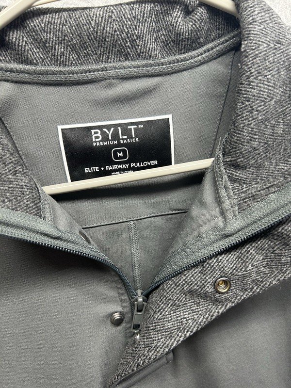 BYLT Pullover Mens Sz Medium Gray Elite Fairway Magnetic Golf Curved Hem Jacket gallery