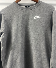NIKE Men’s Small Sweatshirt Pullover Gray Top Sweater Cotton/Poly Fleece Active