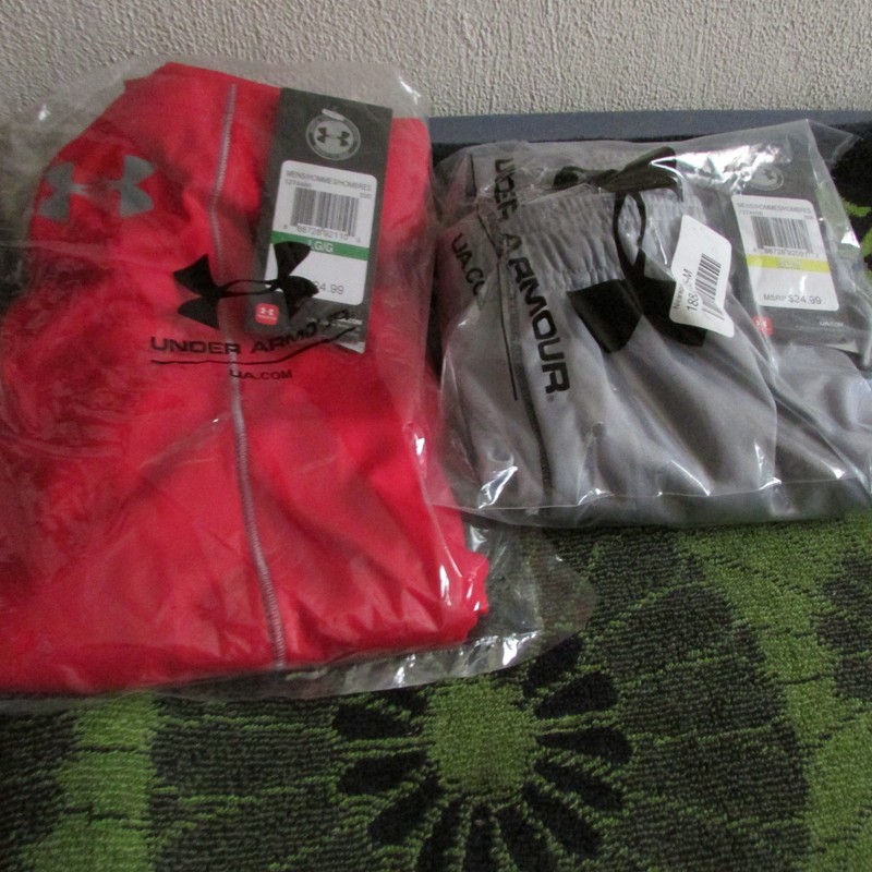 NWT~ MEN'S UNDER ARMOUR HEATGEAR, TECH GRAPHIC ATHLETIC/LOUNGING SHORTS. gallery