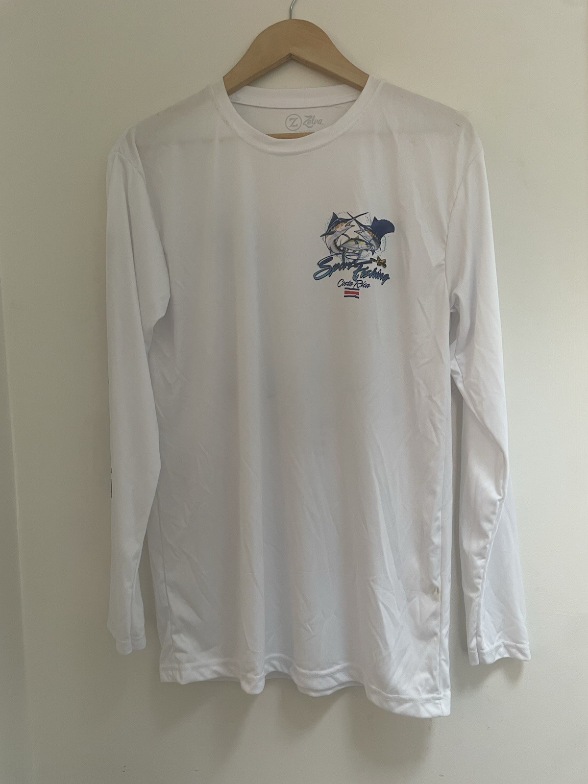 Zelva UV Protection Men's Sport Fishing Costa Rica 100% Polyester Shirt White M gallery