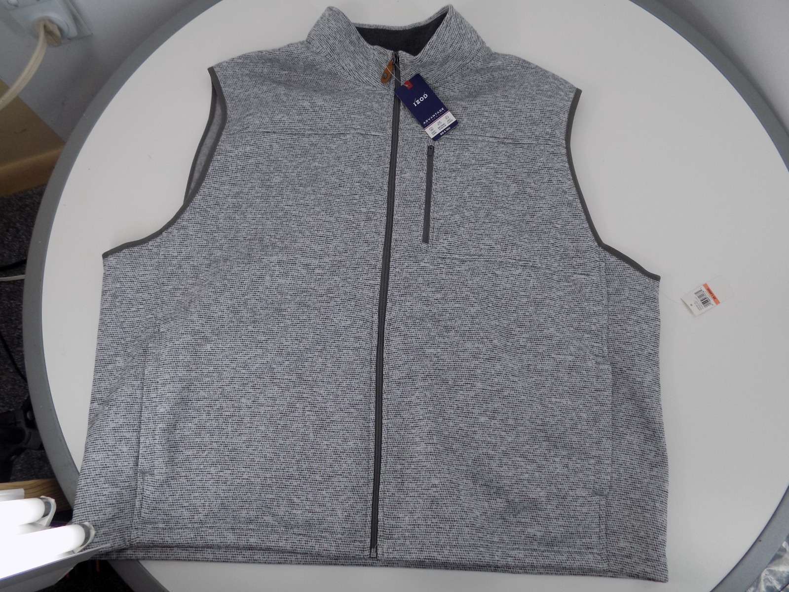 IZOD Mens 3XL Natural-Stretch Soft-touch vest, gray, polyester, 59" chest gallery