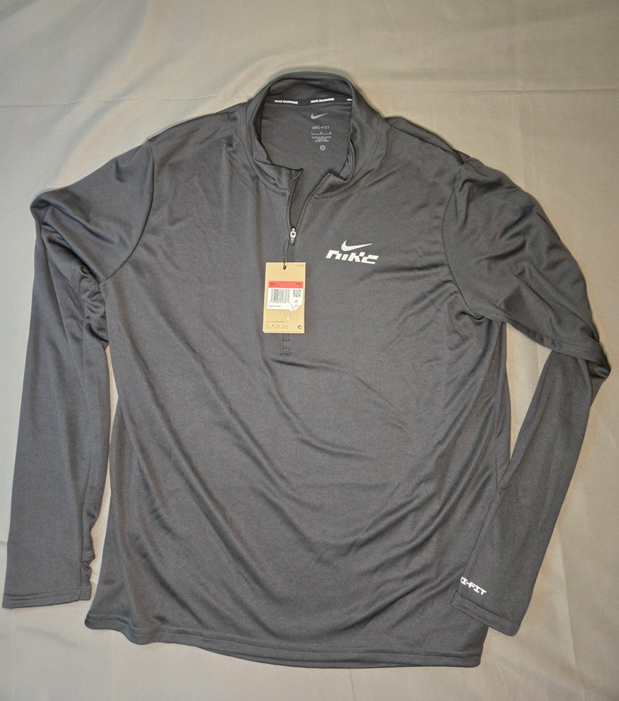 Nike Mens Dri-FIT Pacer Flash 1/2-Zip Running Top Dark Gray IB3772-070 Large NWT