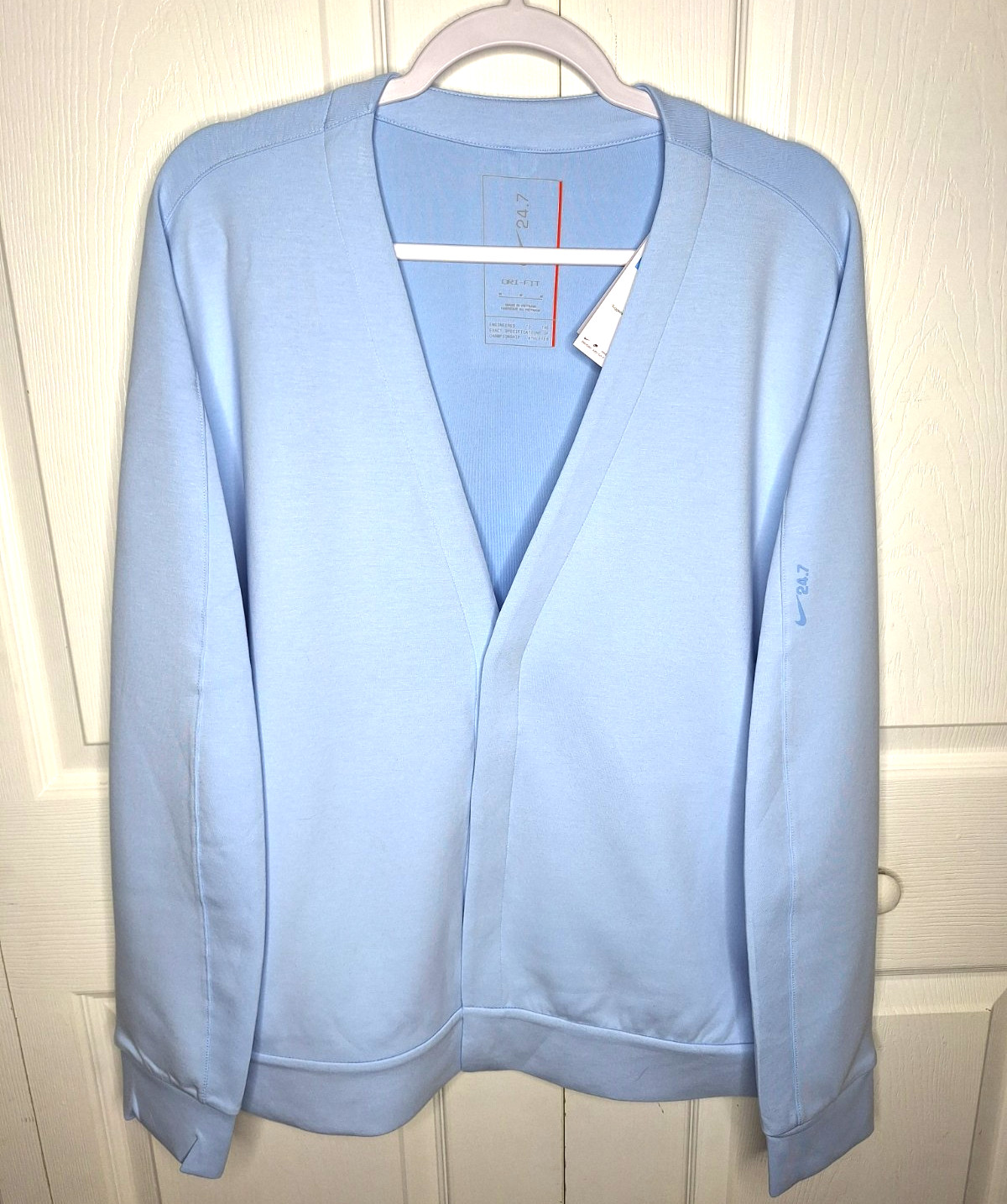 Nike 24.7 Impossibly Soft Cardigan HQ6948-441 Celestine Blue Mens Sz Medium gallery