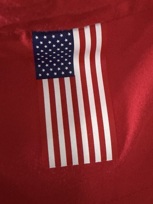 Rhoback Quarter Zip Pullover Red Performance Golf Sport America Flag. mens XL gallery