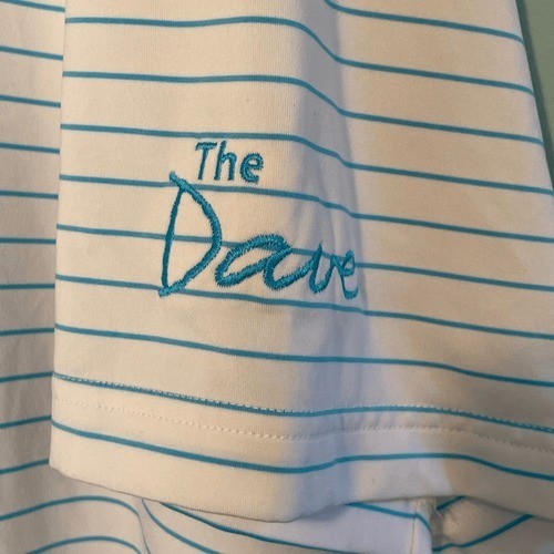 Peter Millar Summer Comfort Fit Polo Shirt White Teal Green Stripe Knit Short Sl gallery