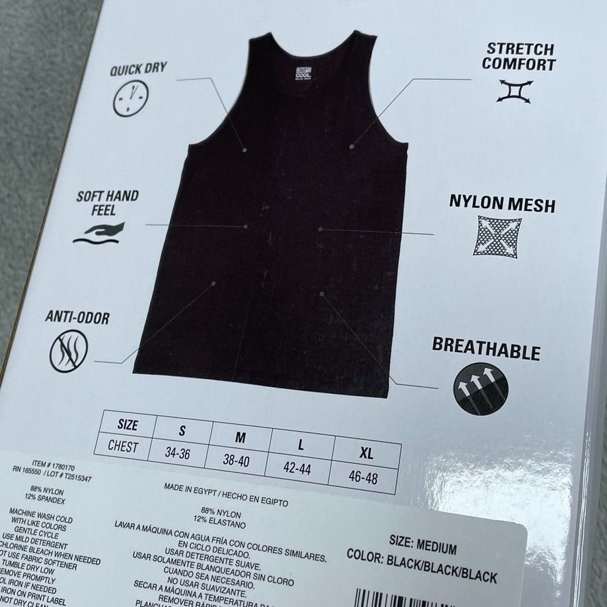3-Pack 32 Degrees Cool Mens Comfort Mesh Tank Tops Black Medium a0741 gallery