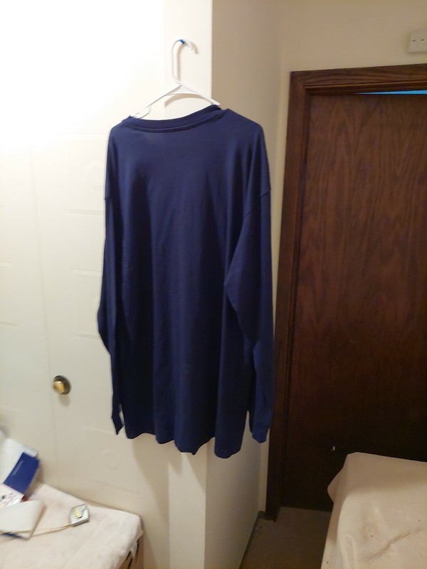 REMARKABLE LS PULL OVER SHIRT BY CHAMPION NAVY BLUE W INSIGNIA S 36 IN. L 37 IN. gallery