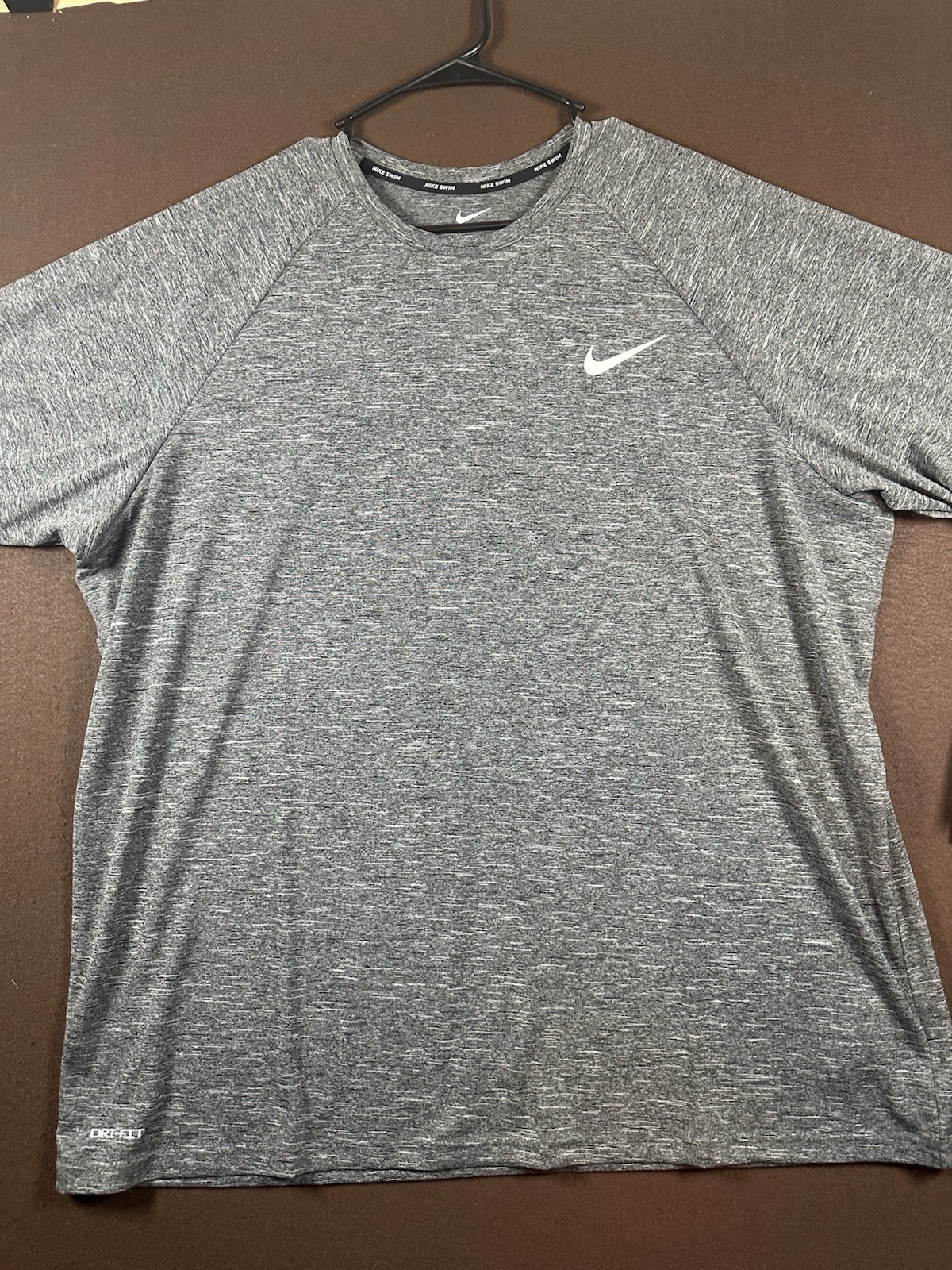 Nike Swim Mens Dri-FIT UPF 40+ Heathered Hydroguard Shirt Gray Sz XXL Activewear gallery