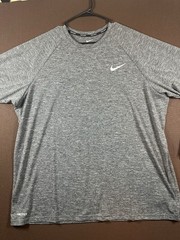 Nike Swim Mens Dri-FIT UPF 40+ Heathered Hydroguard Shirt Gray Sz XXL Activewear