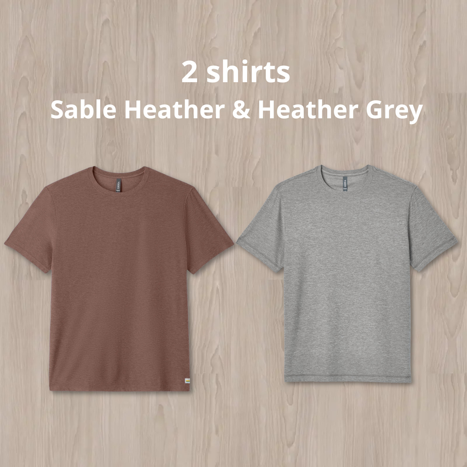 NWT Vuori Men's Strato Tech Tee - Sable Heather & Heather Grey color - NEW gallery