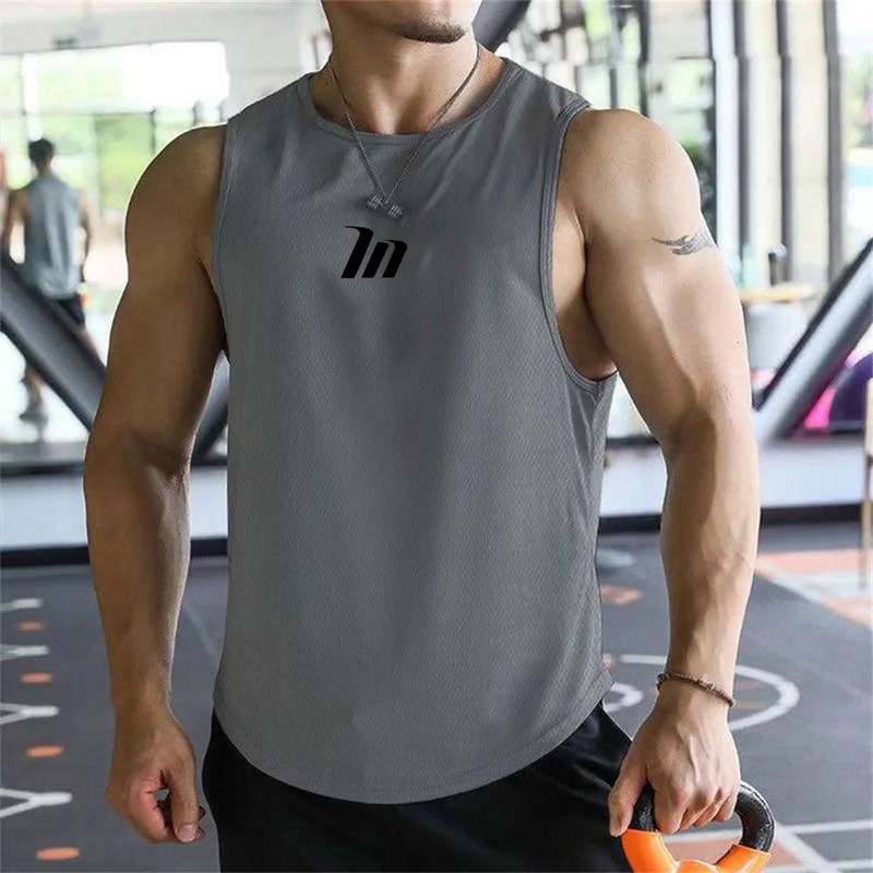 IN Vests Sportswear Fitness Man Gyms Clothing Singlets Gym Shirt Tank Top Vest M gallery