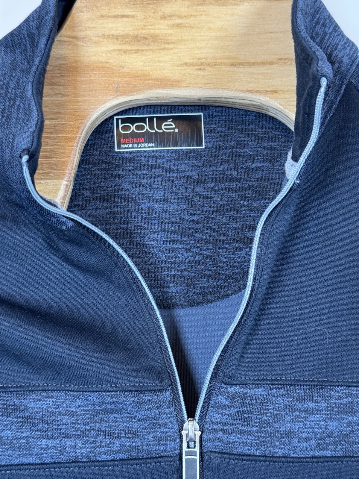 Bolle Golf Sweater Mens M Blue Quarter Zip Long Sleeve Pullover Performance Golf gallery