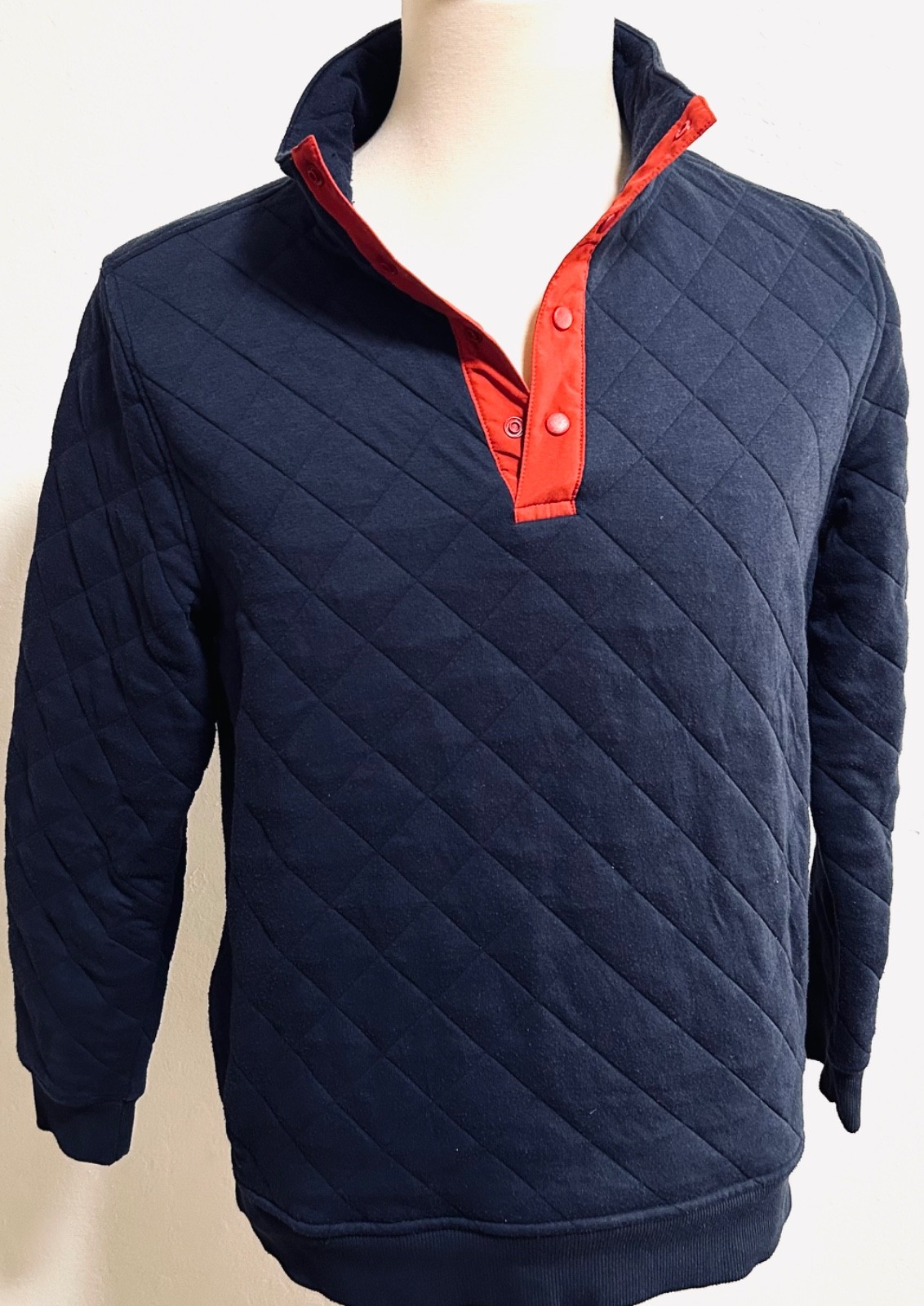 Club Room Light Blue Quilted 1/4 Button Pullover Men’s NWOT gallery