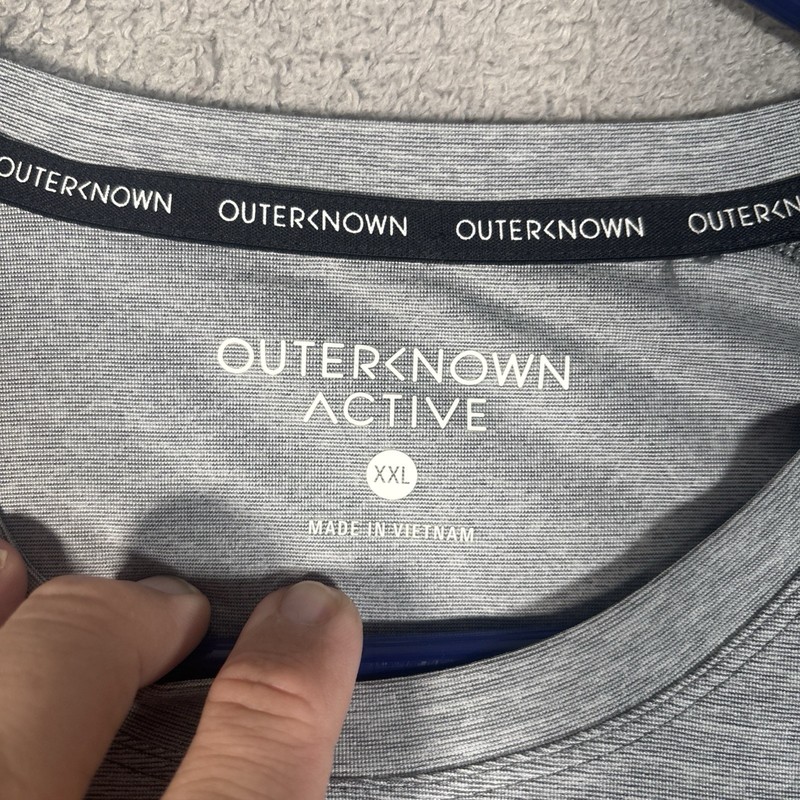 Outerknown Active Shirt Men’s Size 2XL Heather Gray Long Sleeve Contrast Stitch gallery