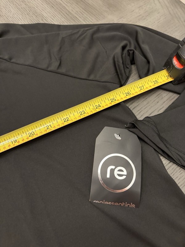 Real Essentials 1/4 Zip Mock Neck Pullover 2X Black Solid Long Sleeve gallery