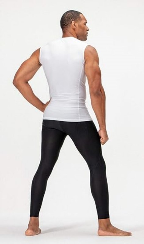 3 Pack Black/Camo/White Men's Baselayer Athletic Compression Shirts Sleeveless gallery