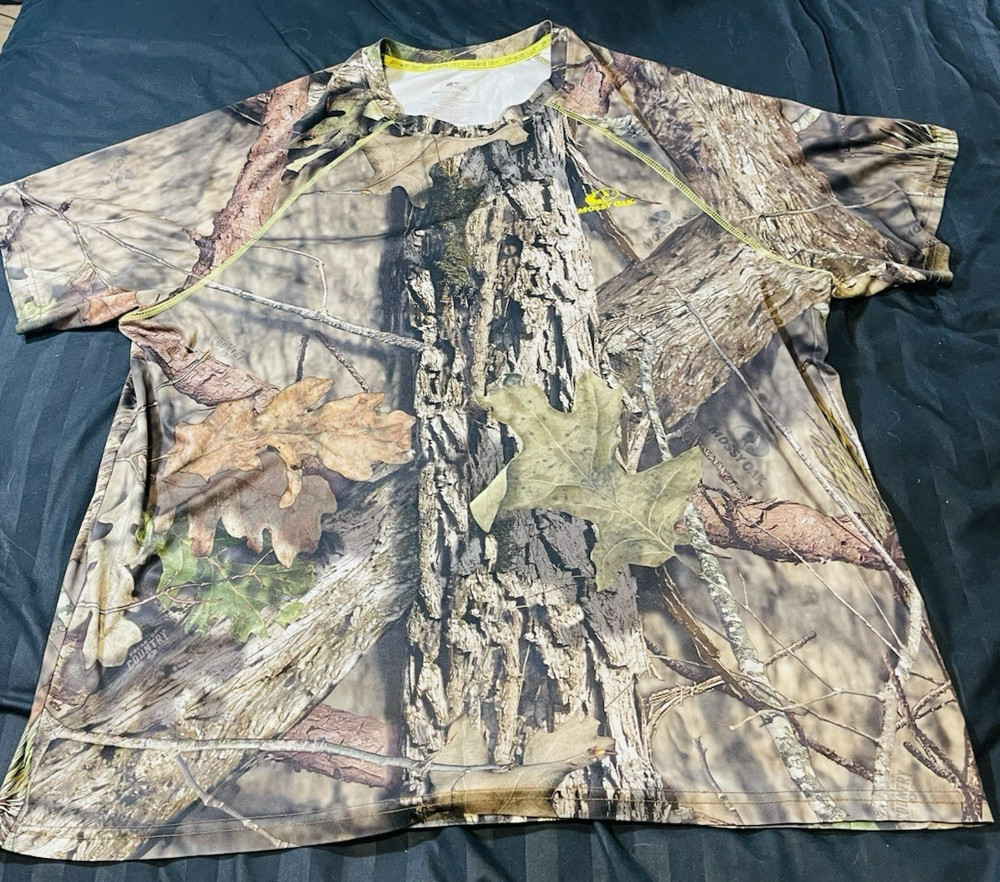 Mossy Oak Dri More Tech Camouflage T-Shirt Men's XL Real Tree Hunting Top EUC