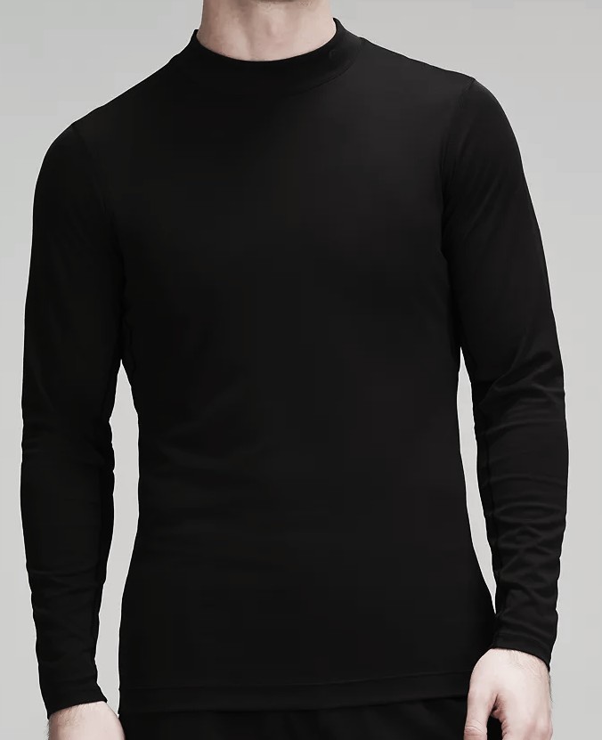 LULULEMON Mock Neck NULU Baselayer Long Sleeve Black Top LM3F13S Mens L **NEW** gallery