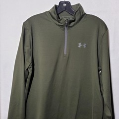 Under Armour Pullover Mens Large Green Infrared Fitted 1/4 Zip Long Sleeve