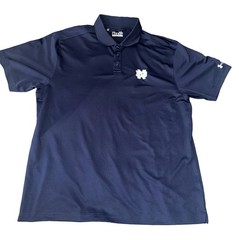 Under Armour HeatGear Men’s XL Navy Notre Dame Logo Polo Shirt Loose Fit