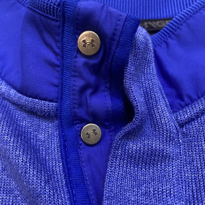 Under Armour Golf Sweater 1/4 Snap Storm Mock Blue Mens 2XL Water Resistant Knit gallery