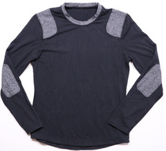 Lululemon Men’s Sprint Long Sleeve Tee Fitted Black Running Top Shoulder Elbows