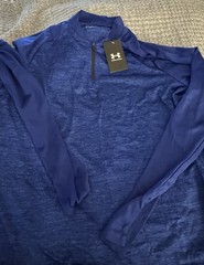 Under Armour Tech 2.0 Men’s 1/4 Zip Pullover Loose Fit Blue Size M