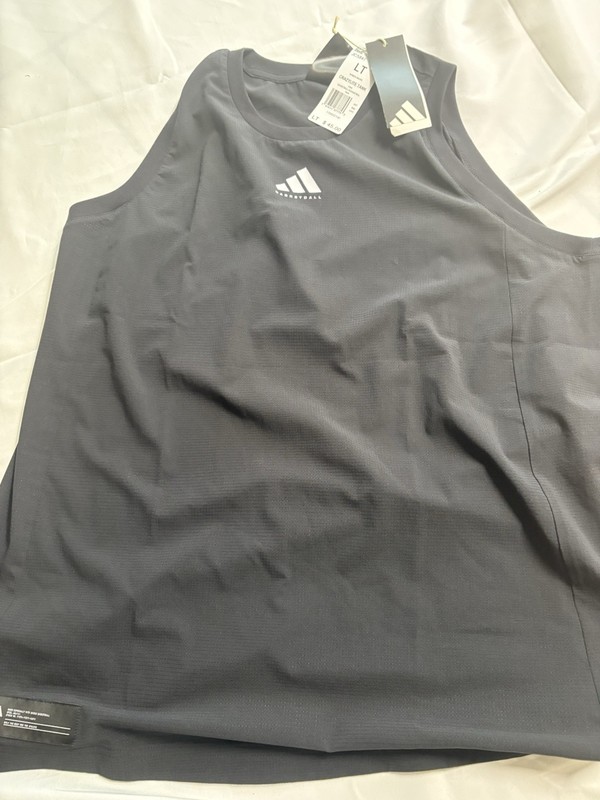 adidas large nwtg Black Basketball Tank Top with White Logo gallery