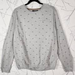 Le31 Gray Bicycles Printed Cotton Modal Crewneck Long Sleeve Tee | Men’s L