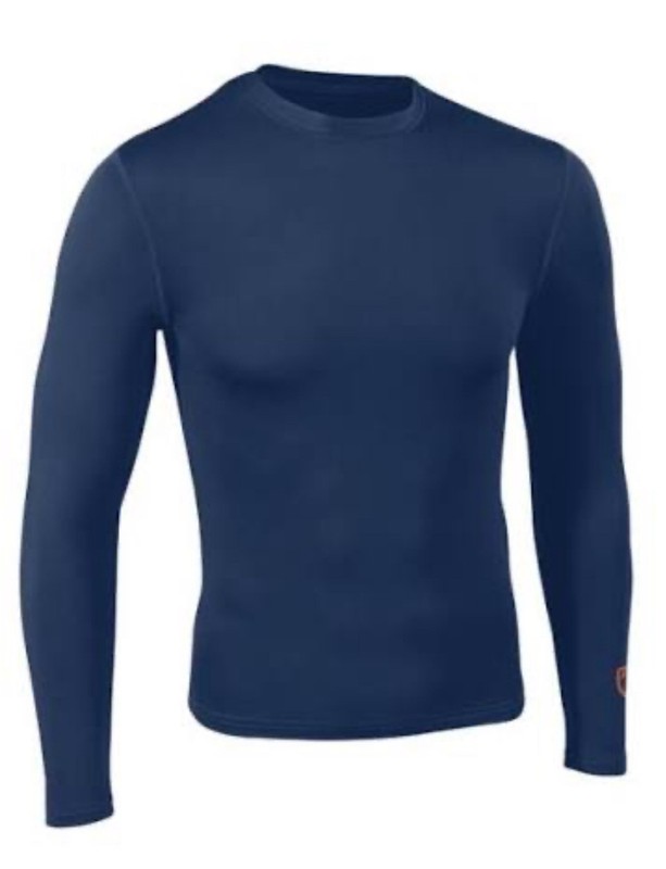 PlayerLayer -Men’ Base Layer Thermal Crew Neck Set- White & Midnight Blue (2) gallery