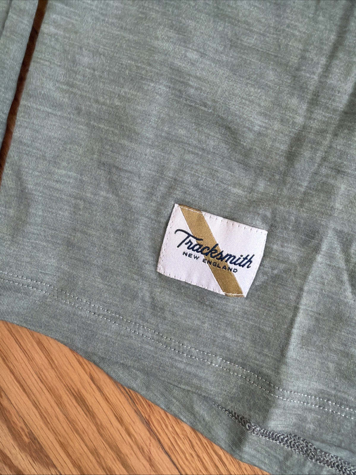 Tracksmith Men’s Long Sleeve Harrier Shirt Merino Wool Nylon Light Green Sage gallery