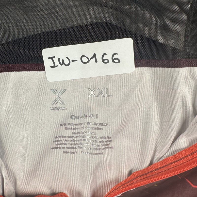 Xersion Quick-Dri 1/4 Zip Pullover XXL Burgundy Geometric Athletic Top gallery