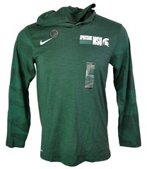 Nike Michigan State Hoodie Tee Men’s Size S Spartans MSU Long Sleeve Green