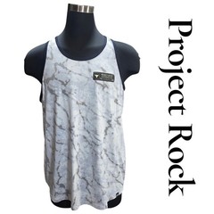 Under Armour Project Rock Tank Top Mens XL Grey Marble Nylon Athletic Gym