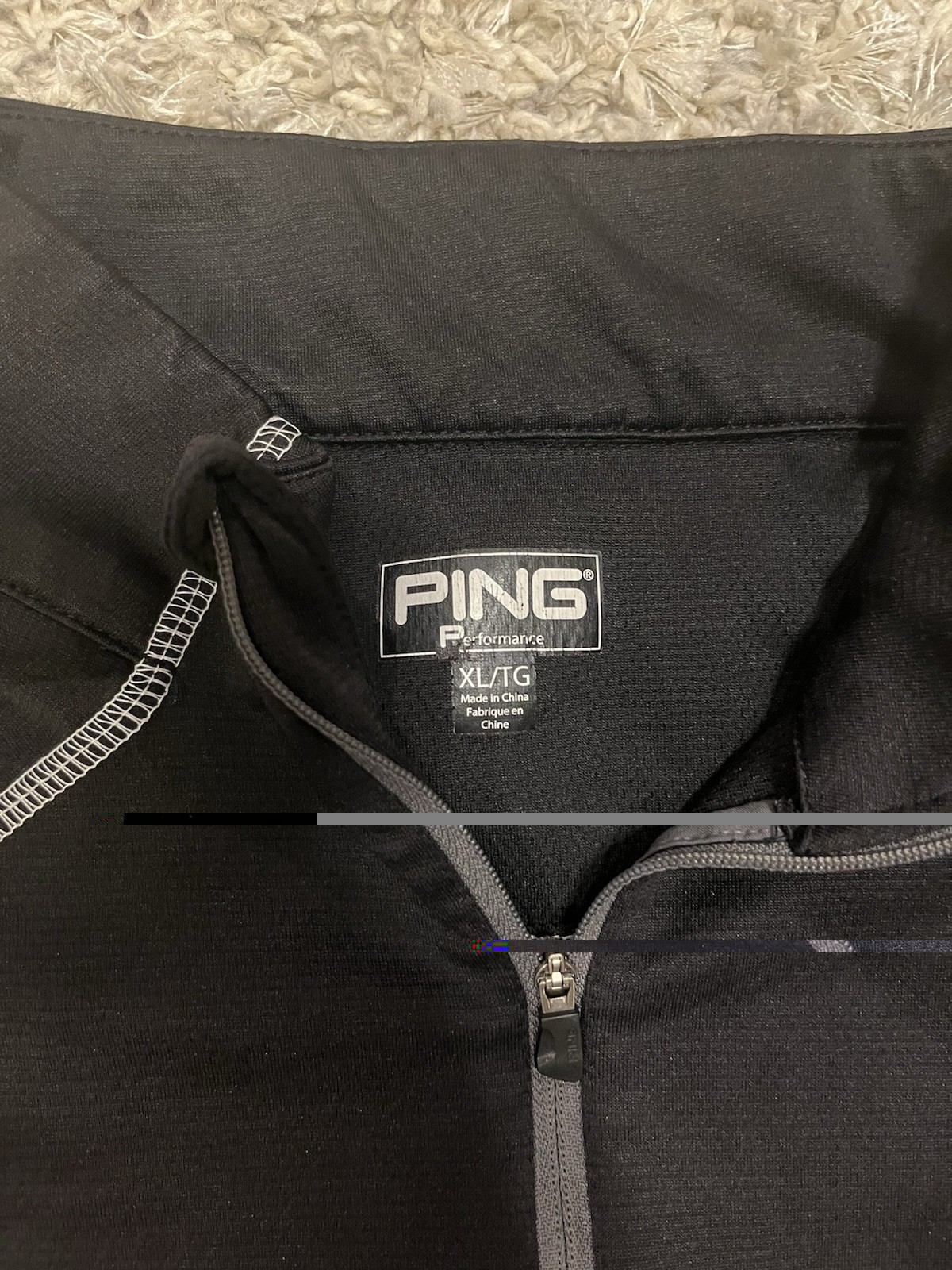PING Ranger Sensorcool Mens XL Black Quarter Zip Pullover Golf Top gallery
