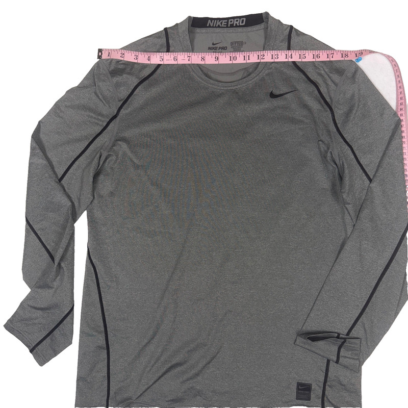 Nike Pro Dri-FIT Mens Long Sleeve Fitted Training Shirt Grey Large RN56323 gallery