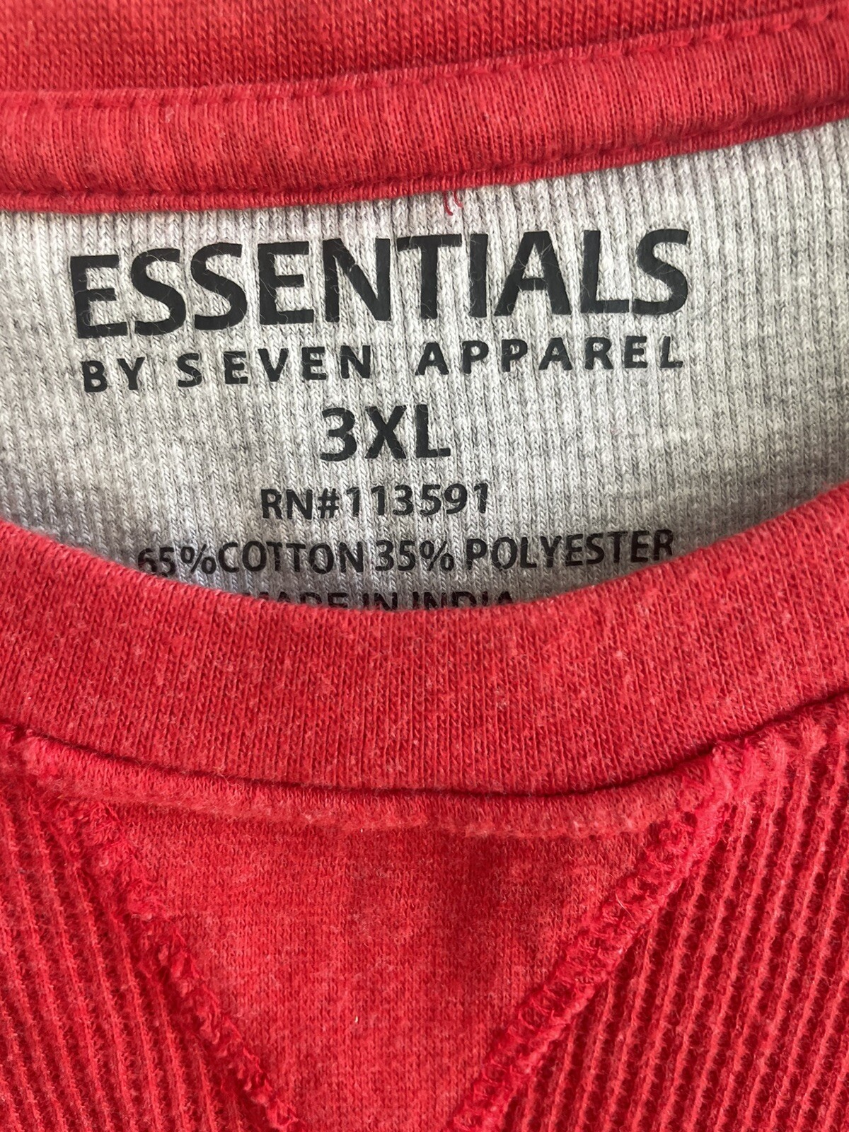 Essentials By Seven Apparel Men's Red Thermal Knit Top Size 3XL gallery